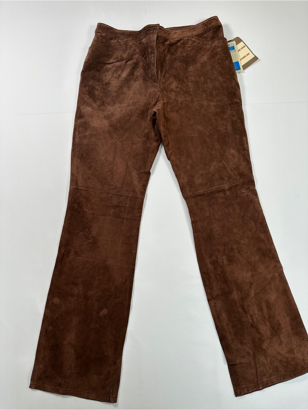 Vintage Covington Brown Suede Leather Flare Pants NWT Size 10 Western